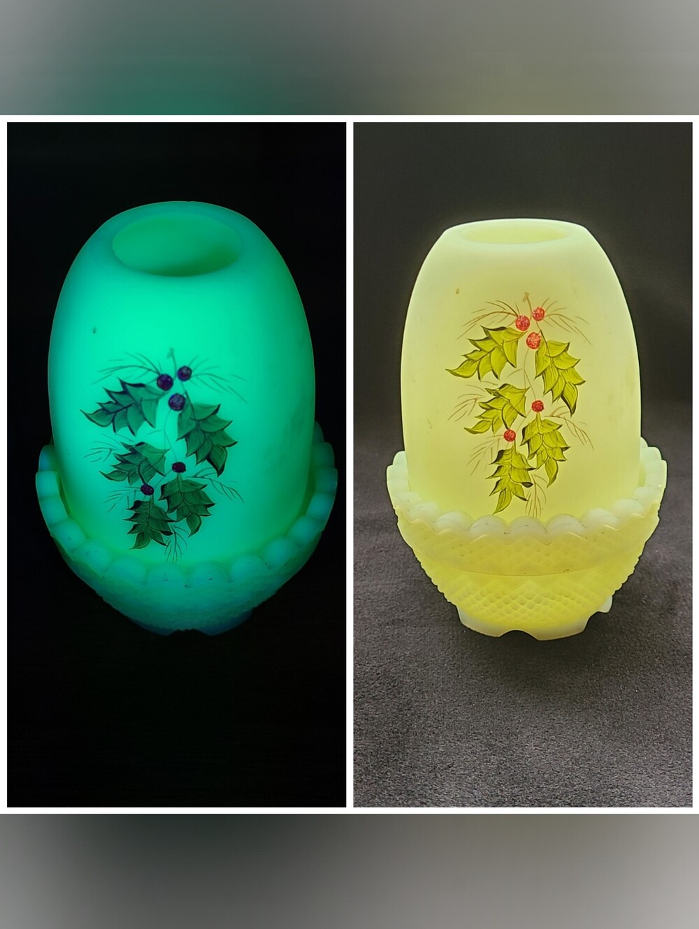 Fenton Uranium Fairy Lamp